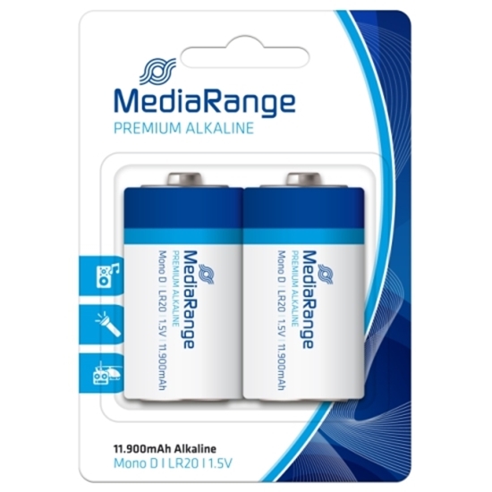 Слика на Батерија, Алкална, Mono D, 1.5V, Сет 1/2, Media Range, LR20, MRBAT109