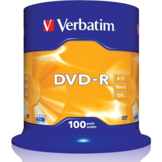 Слика на DVD-R, 4.7GB/120min, 16x Speed, Spindle, Сет 1/100, Verbatim, VER43549