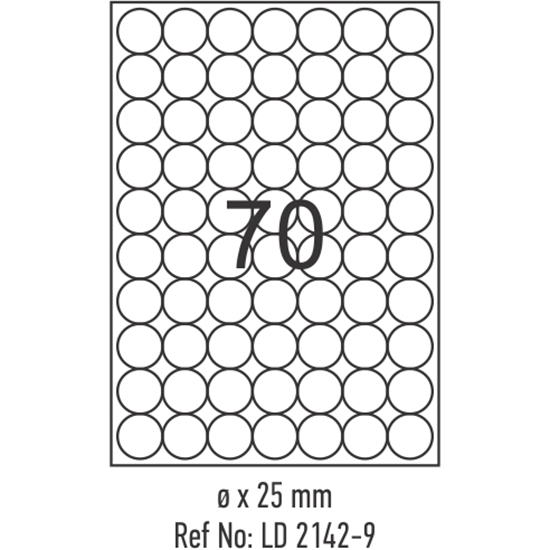Слика на Етикети, A4, 1/100, фи 25мм, LD, 070, 2142-9