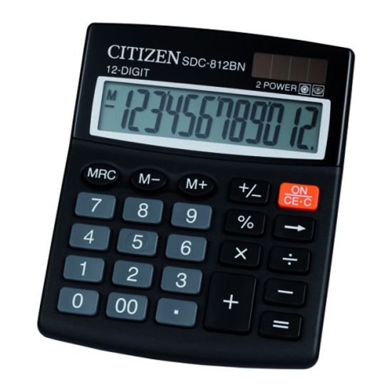 Слика на Калкулатор, Citizen, SDC-812 NR, 10.2*12.4*2.5цм, Црна