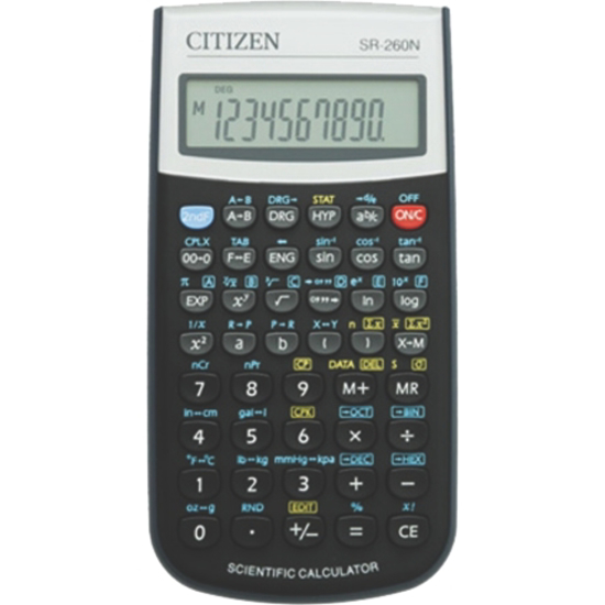 Слика на Калкулатор, Mатематички, 10+2 бројки, 165 функ, Citizen, SR-260N, 8*15.4цм, Црна