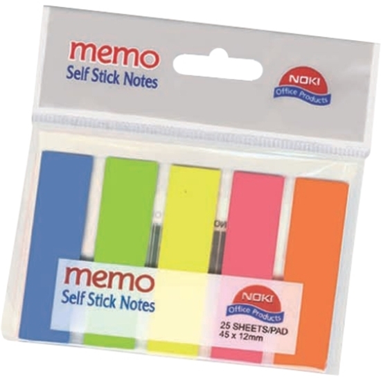 Слика на Мемо индекс, 5*12*45мм, 5 бои, 25 листови, Noki, 12050