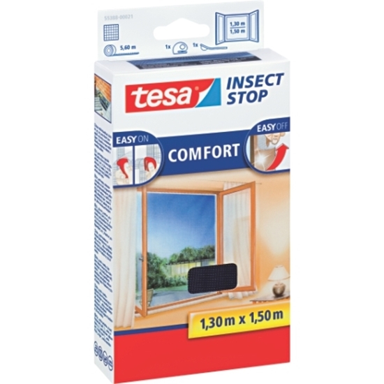 Слика на Мрежа, За Прозорци, 1.3*1.5м, Tesa, Insect Stop, Comfort, 55388-00020-00, Бела