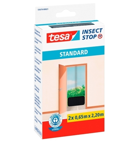 Слика на Мрежа, За Врата, 1/2, 0.65*2.2м, Tesa, Insect Protect, 55910-00021-00, Црна