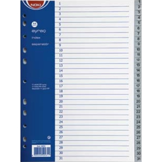 Слика на Разделник, 1-31 бројки, А4, пвц, Noki, 59231