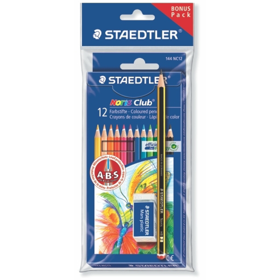 Слика на Бои дрвени, Сет 12/1 + Молив и Гума, Во Блистер, Staedtler, Noris®, 61 SET6 