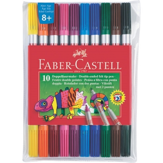 Слика на Фломастери, 1/10 дупли, Faber Castell, 151110, Сребрена