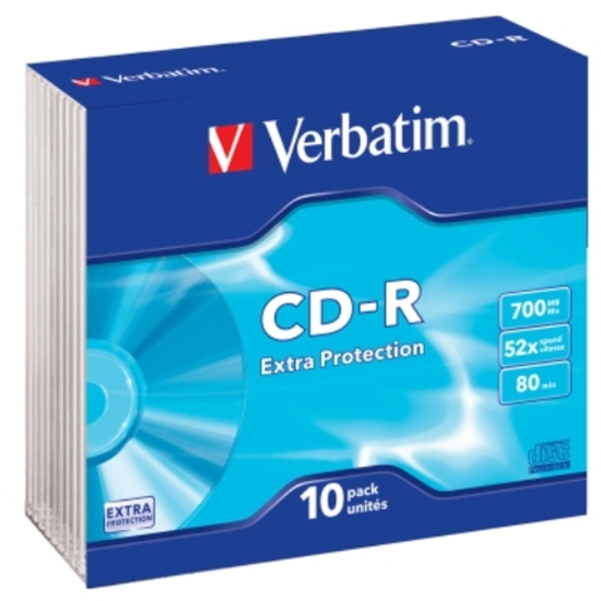 Слика на CD-R, 700MB/80min, 52x Speed, Во Кутија, 1/1, Verbatim, VER43415