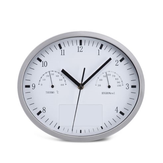 Слика на Часовник, Ѕиден, Со Термометар, Odri, Eliptic, 47871, 29*22*4цм, Бела
