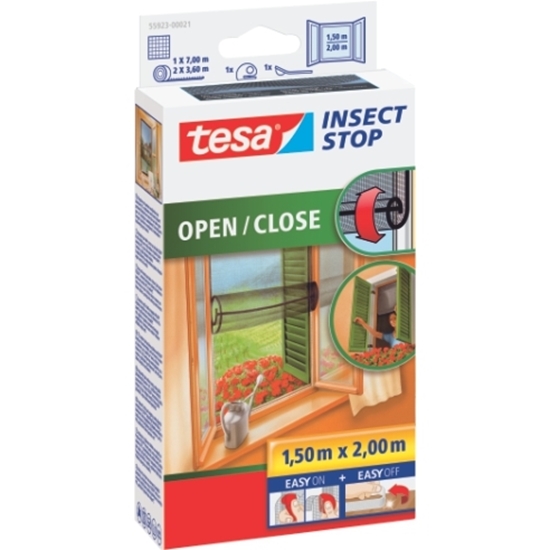 Слика на Мрежа, За Прозорци, 1.3*1.5м, Tesa, Insect Stop, 55033-00021-00, Црна