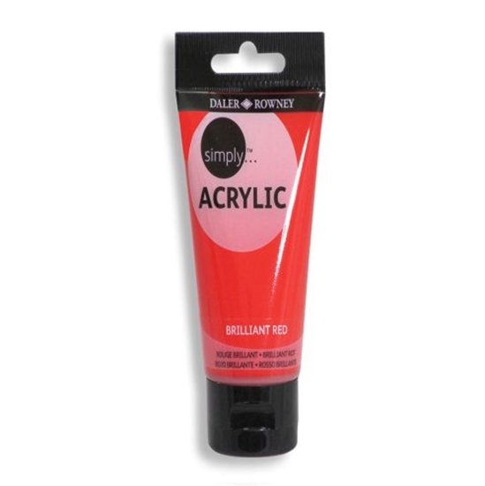 Слика на Боја, Акрилна, 250мл, Daler Rowney, Simply Acrylic, 126250547, Црвена