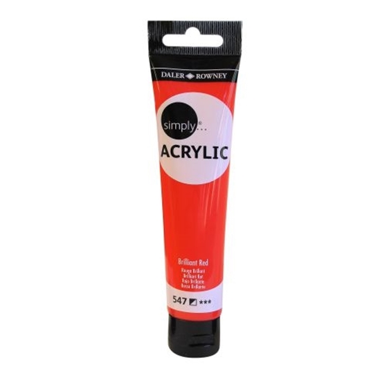 Слика на Боја, Акрилна, 75мл, Daler Rowney, Simply Acrylic, 126975547, Црвена