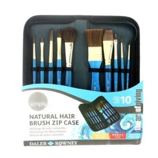 Слика на Несесер, Со Четки, Сет 1/10, Daler Rowney, Simply Brush Zip Case, 216919010