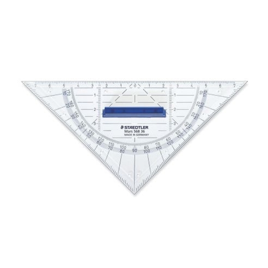 Слика на Линијар, Триаголник, Со агломер, 16 цм, Staedtler, Mars®, 568 36, Транспарентна