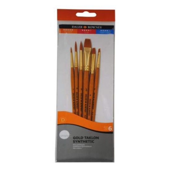 Слика на Четки, Кратка Дршка, Сет 1/6, Daler Rowney, Gold Taklon, 216920600