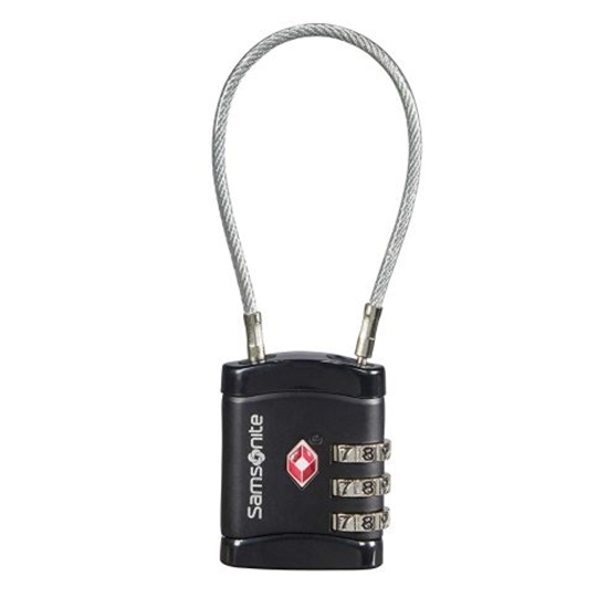 Слика на Катанче, За куфер, Со шифра, Samsonite, Cablelock 3D TSA, 121296/1041, Црна