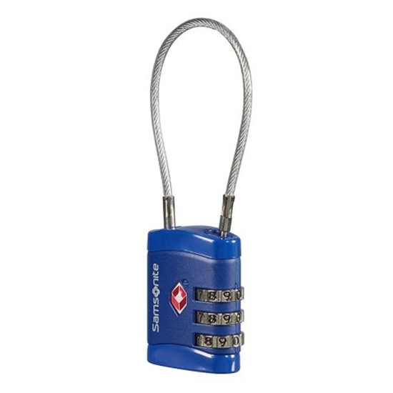 Слика на Катанче, За куфер, Со шифра, Samsonite, .Cablelock 3D TSA, 121296/1549, Сина