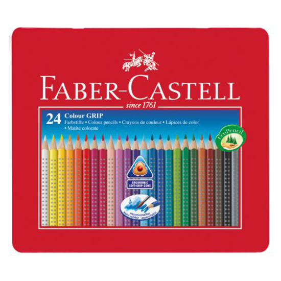 Слика на Боици, Дрвени, Сет 1/24, Faber Castell, Grip Colour Pencils, 112423