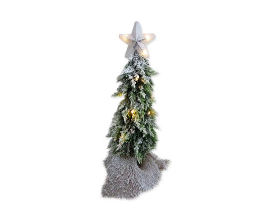 Слика на Елка,Новогодишна,Со лампиони и ѕвезда, Во саксија,48цм,Statovac,Deco Wood,750337