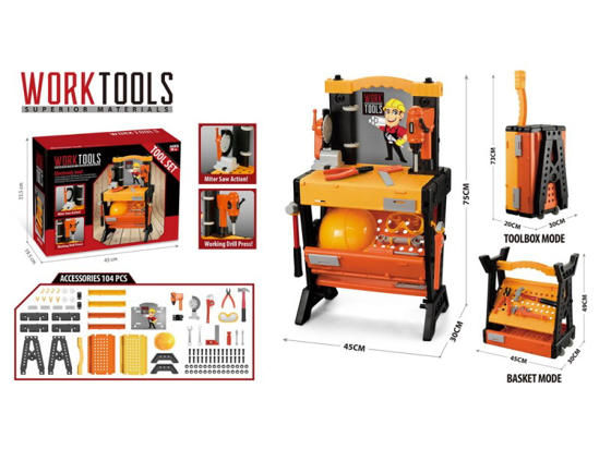 Слика на Играчка, Сет маса со алати, 104 делови, 3y+, Statovac, Grander, 870086