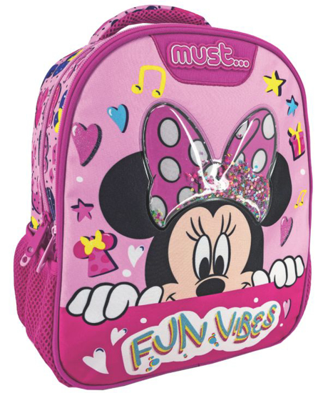 Слика на Ранец, 2 патенти, Fun Vibes, Must, Minnie Mouse, 000562948, 27*31*10цм, Розева