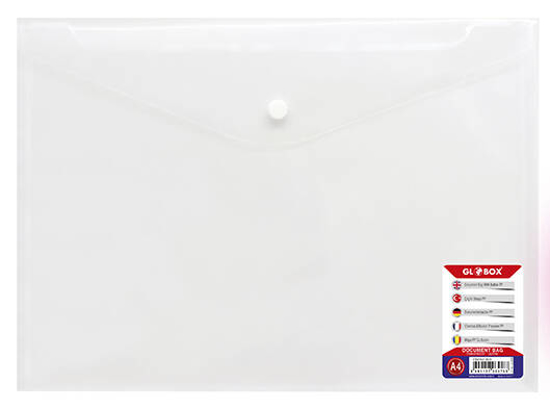 Слика на Папка со копче, А4, Smart, Globox, 3373, Транспарентна