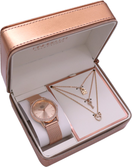 Слика на Часовник, рачен + ланче, Statovac, Lavender, 505054, Розева златна