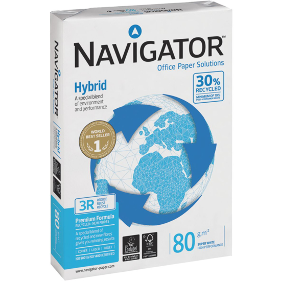 Слика на Хартија, А класа, 1/500, А4, 80гр., Navigator,хибрид, FSC TUEV-COC-002339, Бела