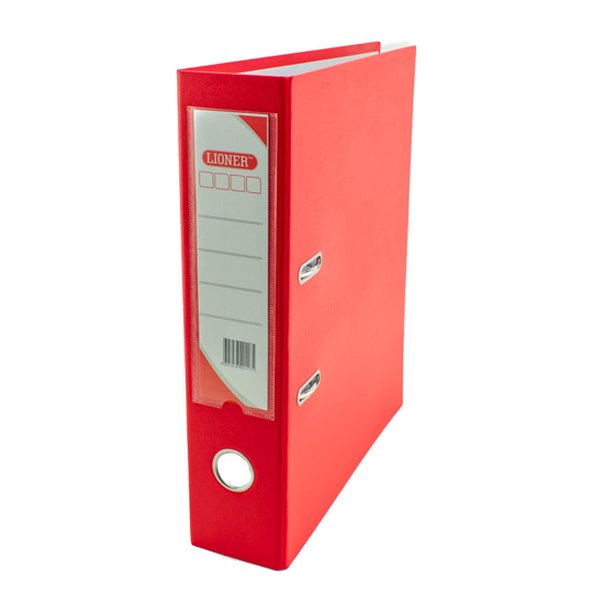 Слика на Регистратор,Самостоечки,А4, 8см, ПВЦ, Bigz, Lioner, 86001037062612/A054RD,Црвена