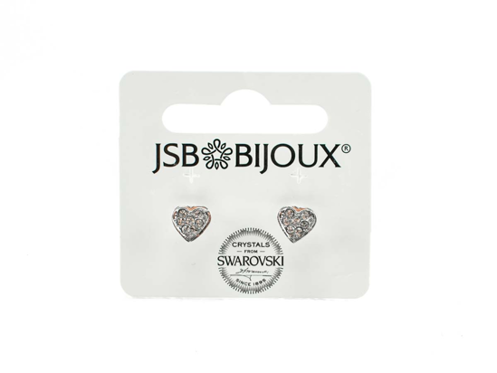 Слика на Обетки, Swarovski, Срце со циркони, 6мм, BG, JSB BIJOUX, BGAJ 11400153 CR,Бела