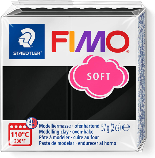 Слика на Глина, Полимерна, 57гр., Staedtler, Fimo Soft, 8020-9, Црна
