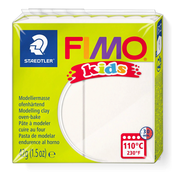 Слика на Глина, Полимерна, 42гр., Staedtler, Fimo Kids, 8030-0, Бела