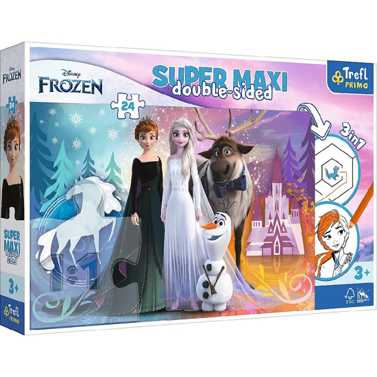 Слика на Сложувалка Happy Frozen Land,Disney,24 парчиња, 3y+,Trefl,Super Maxi,41000,60*40