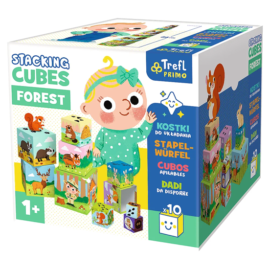 Слика на Коцки, Картонски, Stacking Cubes - Forest, 12 месеци, Trefl, 61796