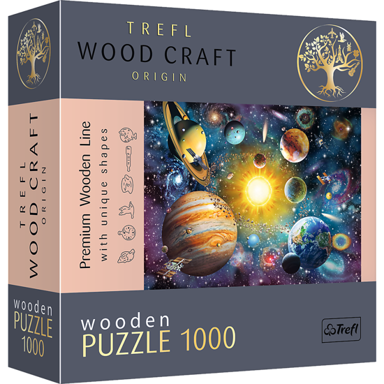 Слика на Сложувалка, Journey Through Solar System, 1000 парчиња,51*37, Trefl,Wooden,20177