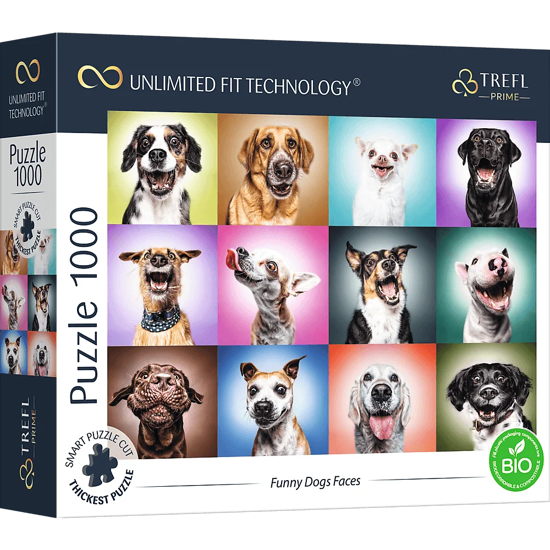 Слика на Сложувалка, Funny Dogs Faces, 1000 парчиња, 68*48цм, 3y+, Trefl, UFT, 10706