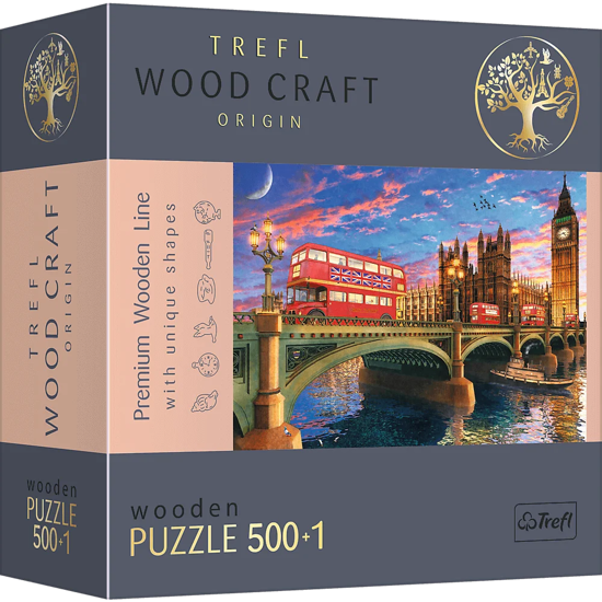 Слика на Сложувалка, Palace of Westminster,Big Ben, 500+1 парче, 37*25,Trefl,Wooden,20155