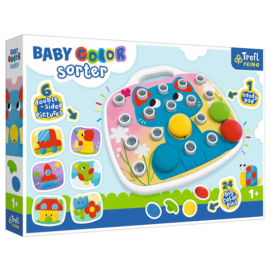 Слика на Играчка, Baby Color Sorter, 24 шарени иглички за играње, 12 месеци, Trefl, 93162