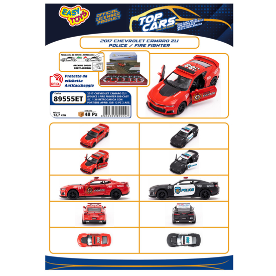 Слика на Количка, Полиција и пожарна, 1:38, Easy Toys, 2017 Chevrolet Camaro ZL1, 89555ET