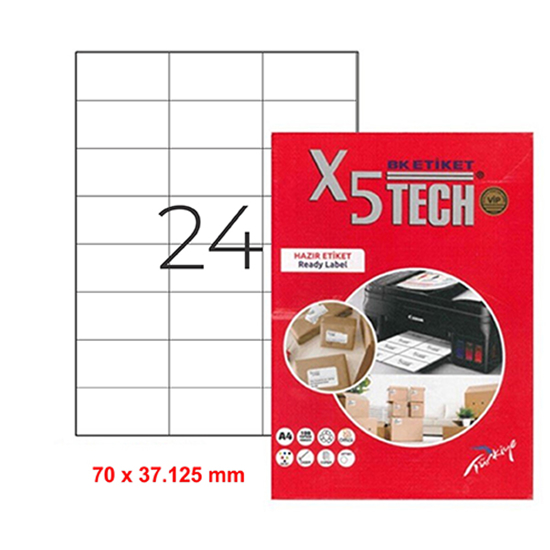 Слика на Етикети, А4, 1/100, 70*37,125мм, BKetiket, BK-2037, Бела