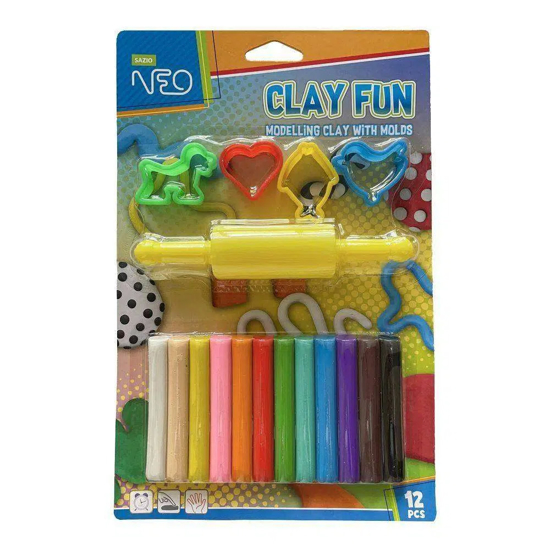 Слика на Пластелин, Со Калапи, 180гр, Во Блистер, 1/12, Sazio, Clay fun, 115512