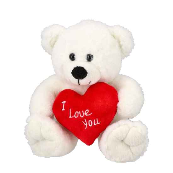 Слика на Играчка , Плишана, Мече, 20 см, Statovac, I Love You, 879130, Бела