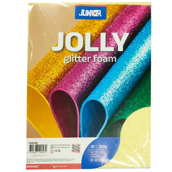 Слика на Ева пена, Со светки, А4, 1/1, Junior, Jolly Color Foam, 134095, Пастелно жолта