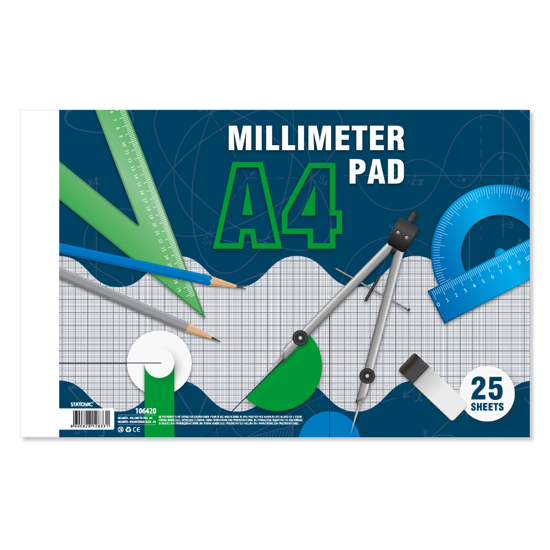 Слика на Блок, Милиметарски Блок, A4, 25 Листа, Sazio, Milimita, 106420