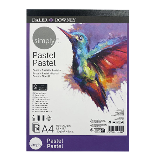 Слика на Блок Пастелна , А4, 14 листови,150гр,Daler Rowney, Simply Pastel Pad, 437532400
