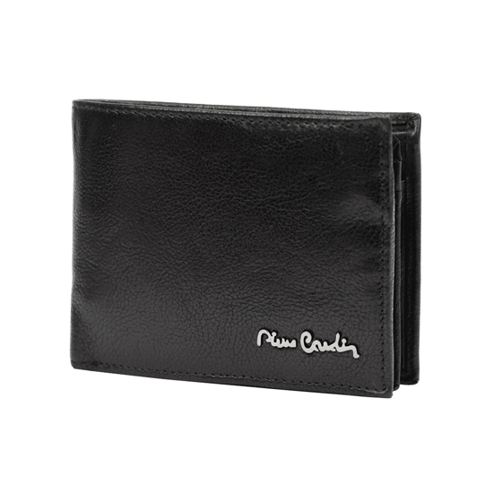 Слика на Паричник, Машки, Кожен, Pierre Cardin, 8806 tilak100, 12*9,5*2цм, Црна