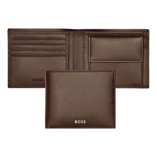 Слика на Паричник, Машки, Кожен, Boss, Classic smooth, HLM403Y, 11,5*9,5*2цм, Кафеава