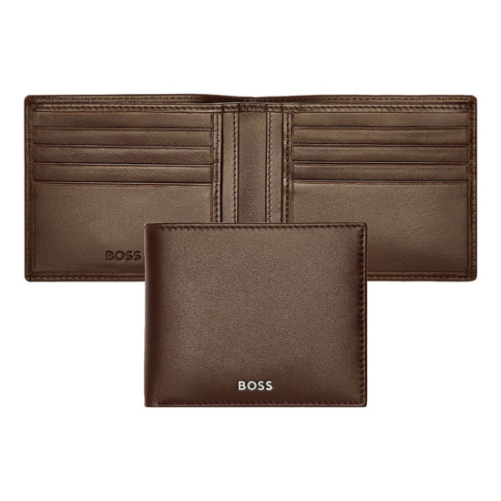 Слика на Паричник, Машки, Кожен, Boss, Classic smooth, HLW403Y, 11,5*9,5*1,5цм, Кафеава