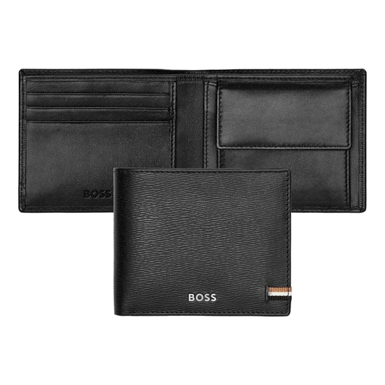 Слика на Паричник, Машки, Кожен, Boss, Iconic, HLM421A, 11,5*9,5*2цм, Црна
