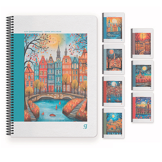 Слика на Тетратка , Со Спирала, Линии, 80 листови, 80 гр, 17х24, Gipta, City, 7253